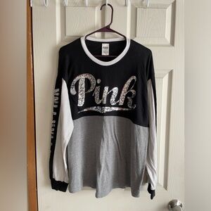 PINK Victoria's Secret multicolored crew neck raglan sweatshirt